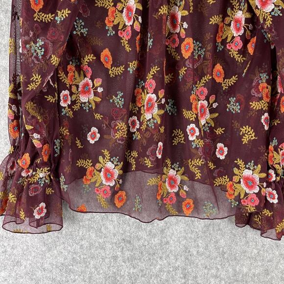 Anthropologie Feather Bone Giralda Top Womens Medium Floral Embroidered Fairy - Picture 14 of 16